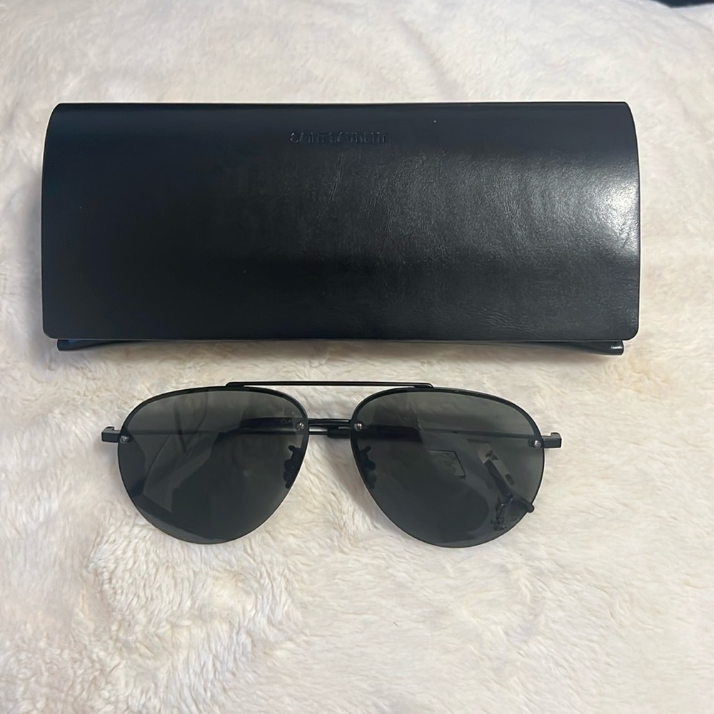 YSL Black Aviator Sunglasses